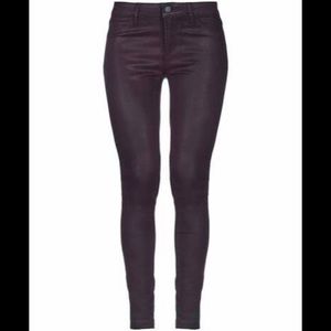 Coated Denim Skinny Jeans